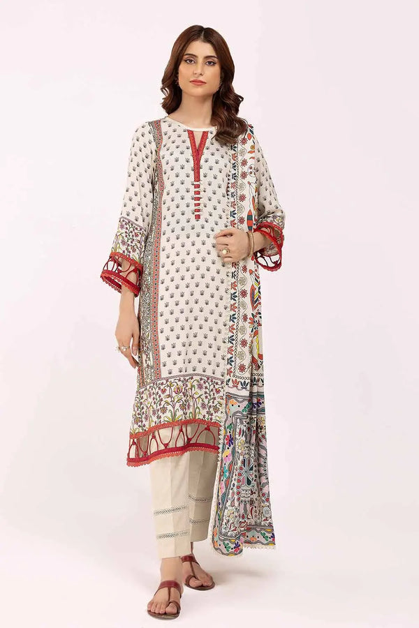 3 Piece Unstitched Printed Cotail Suit