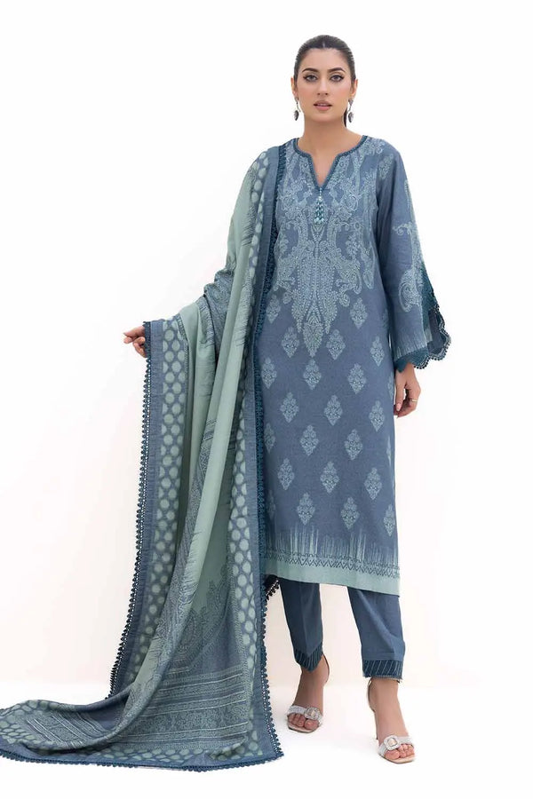 3 Piece Unstitched Jacquard Suit